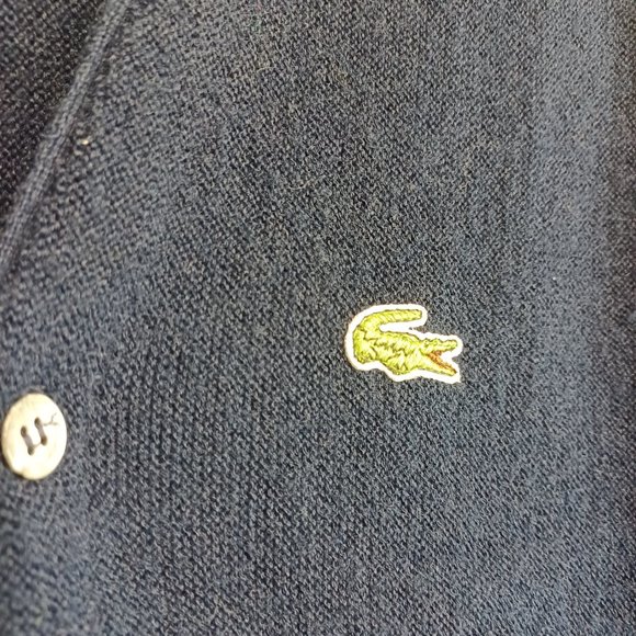 Izod LaCoste Vintage Cardigan Sweater Grandpa Style Size Medium - Picture 4 of 14